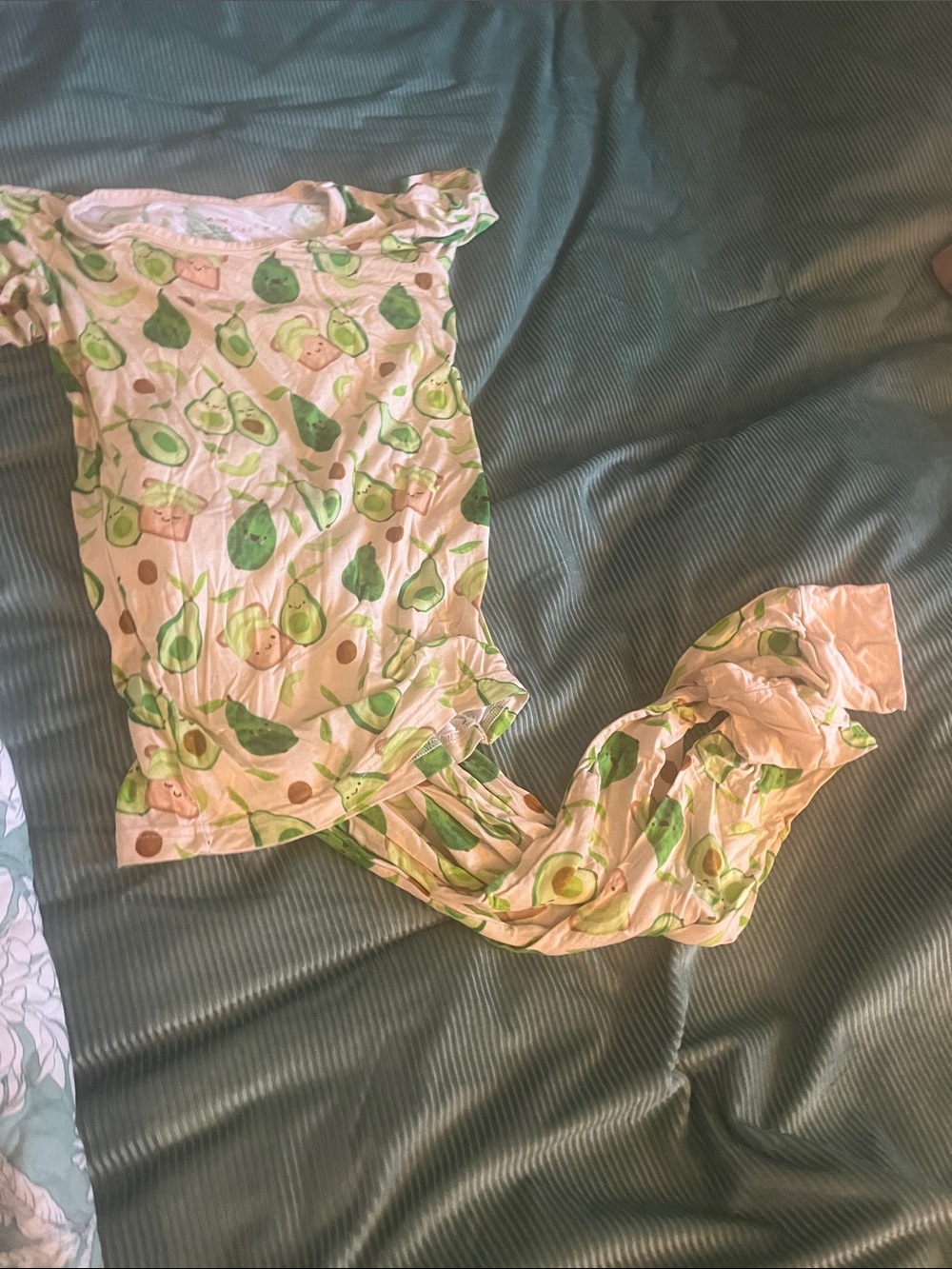 Little Sleepies Avocado Print Pink and Green Kids Pajama Set